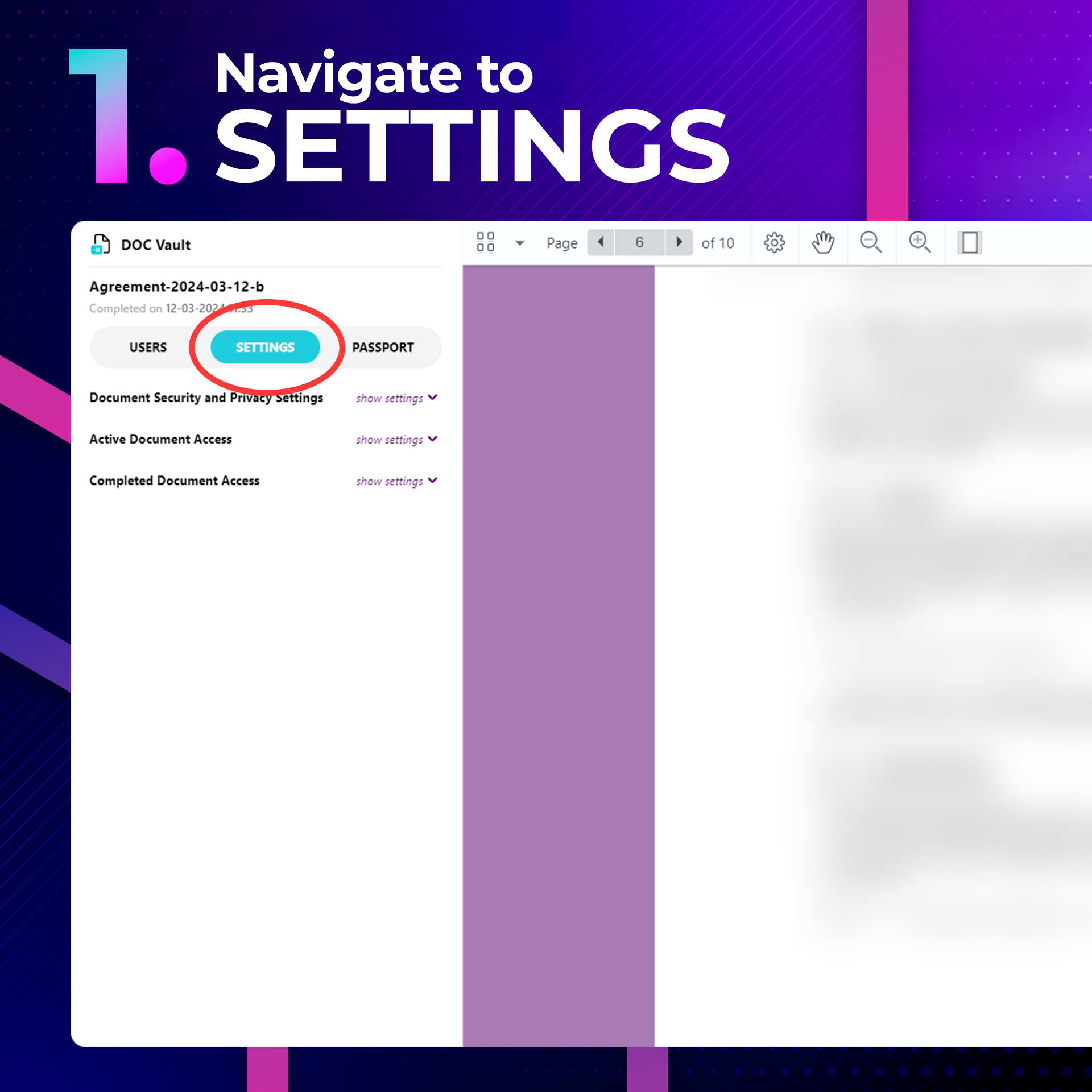 1. Navigate to Settings