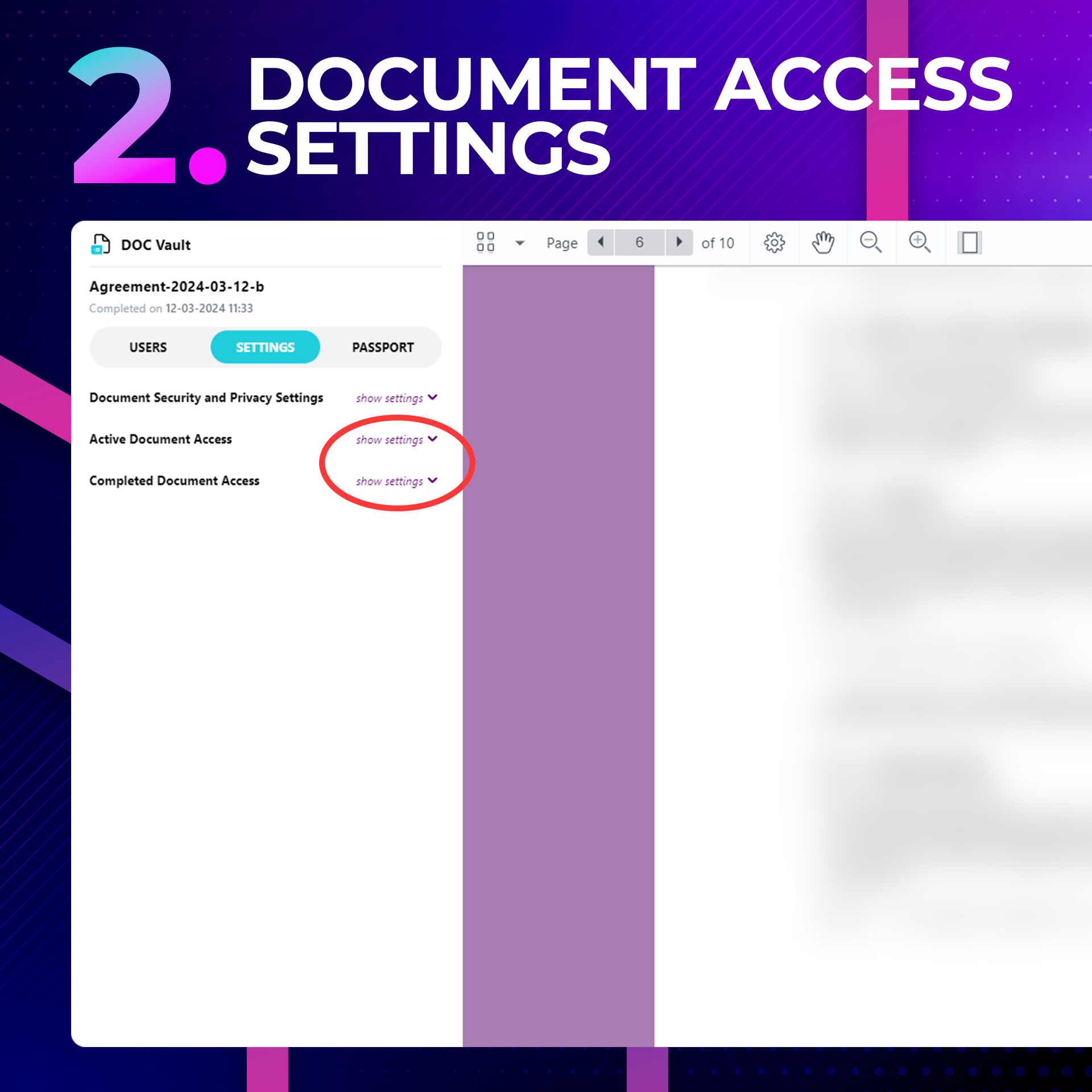 2. Document Access Settings